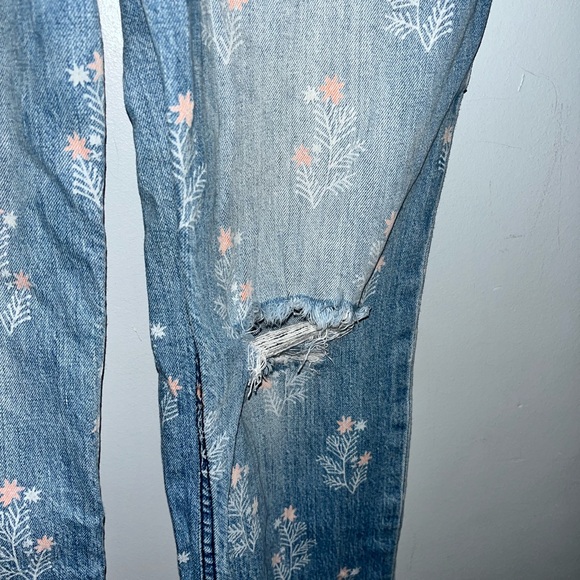 Anthropologie Pilcro floral pattern denim painter’s overalls size 28 - Picture 6 of 9